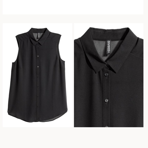 H&M Tops - EUC H&M Black Button Down Sleeveless Top sz 8